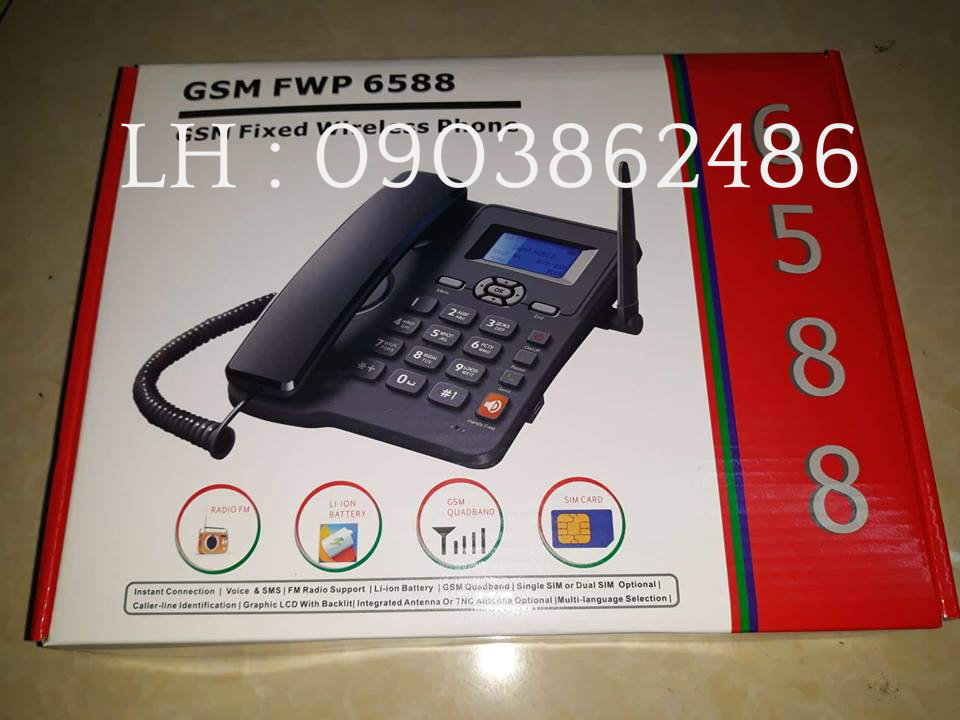 Điện thoại cố định không dây dùng sim GSM model WFP-6588 FWP3125i