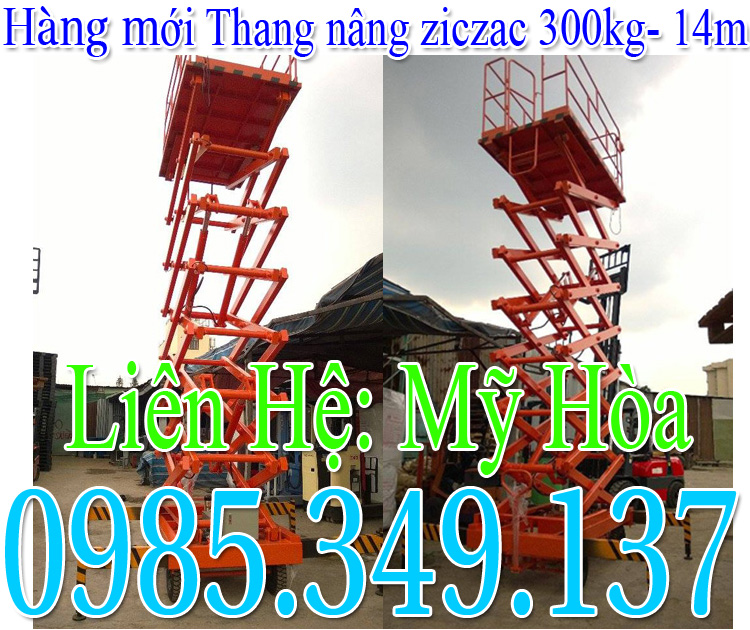 Thang nâng ziczac 300kg -14m, 450kg-11m
