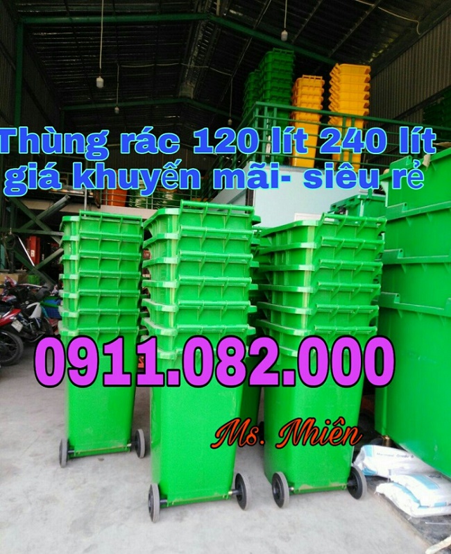 Nơi bỏ sỉ lẻ thùng rác 120 lít 240 lít giá rẻ tại bình dương, thùng rác đủ kích thước- lh 0911082000